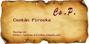 Csokán Piroska névjegykártya