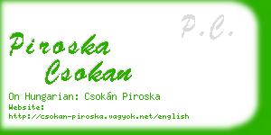 piroska csokan business card