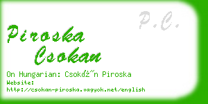 piroska csokan business card